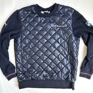 Puma BMW Motorsport  Men's Quilted Crewneck Sweatshirt L